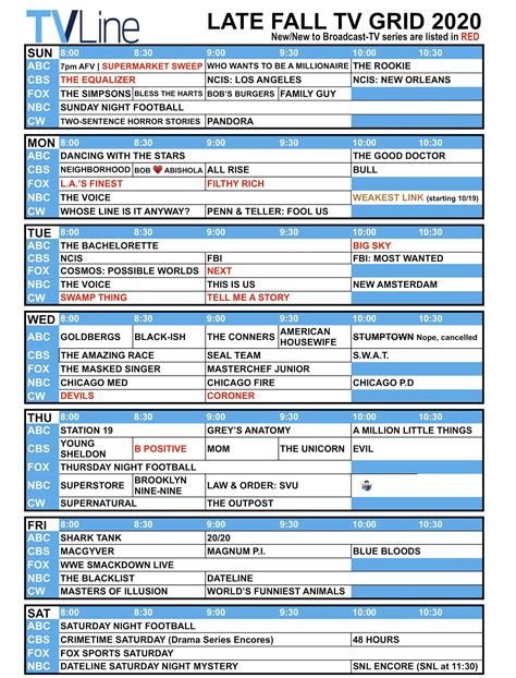 gtv schedule